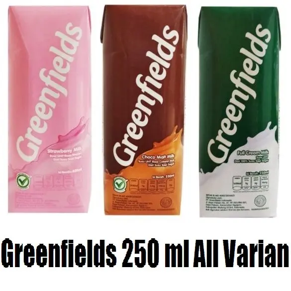 Greenfields Susu UHT Full Cream / Coklat / Strawberry 250 ml