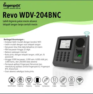 Fingerspot Mesin Absensi Telapak Tangan Revo WDV-204BNC