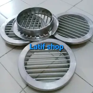 Grill pipih 8 in aluminium / wall air vent ducting 8" /penutup flexibel cerobong
