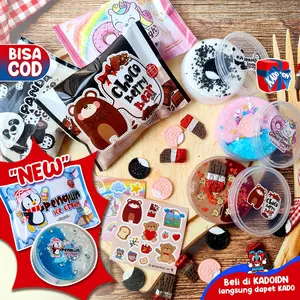 Slime PANDA COOKIE CRUNCH & UNICORN COOKIE DOUGH by @kadokado.idn