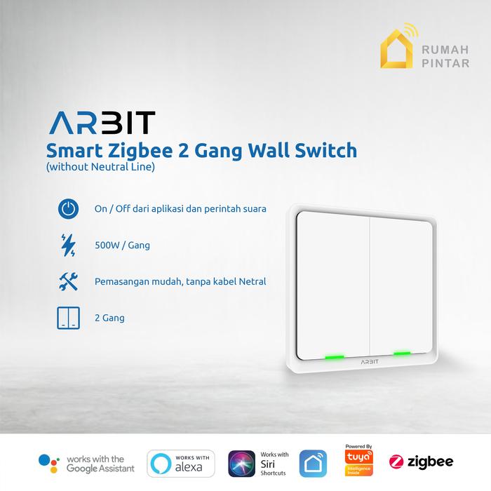 Gambar ARBIT Smart Home Zigbee Wall Switch 1 2 3 Gang Tombol Cetekan without Neutral Line Saklar Pintar - White Tuya dari ARBIT Smart Home Kota Administrasi Jakarta Barat Tokopedia