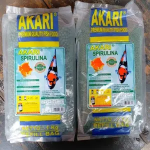 Akari Spirulina refill bag 1 kg ukuran 5 mm Pakan koi