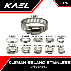KLEM SELANG STAINLESS STEEL Air-Gas 1/2 3/4 5/8 7/8 1 1/4 2 4 3 Kleman