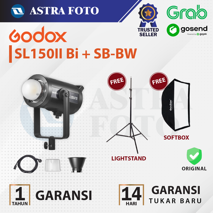 Gambar Paket Godox SL150 II Bi Colour + Softbox + Lightstand - LED Light dari Astra Foto Kota Administrasi Jakarta Pusat Tokopedia
