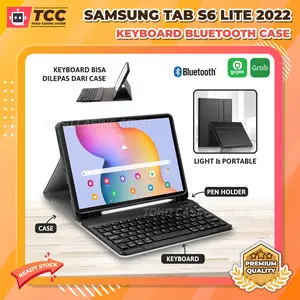 Aksesoris untuk Samsung Tab S6 Lite 10.4 Keyboard Case Flip Cover Sarung Casing