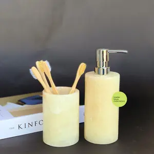 Bath Set Onyx Dispenser Soap Marmer Onyx | Bathroom Set