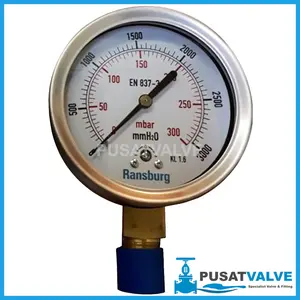 Pressure Gauge RWS 1990 Ransburg 4" / Manometer