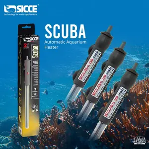 Sicce Scuba Heater 300W Penghangat Air Aquarium Otomatis 36cm 300 Watt untuk Tawar & Laut Mencegah Penyakit & Stres