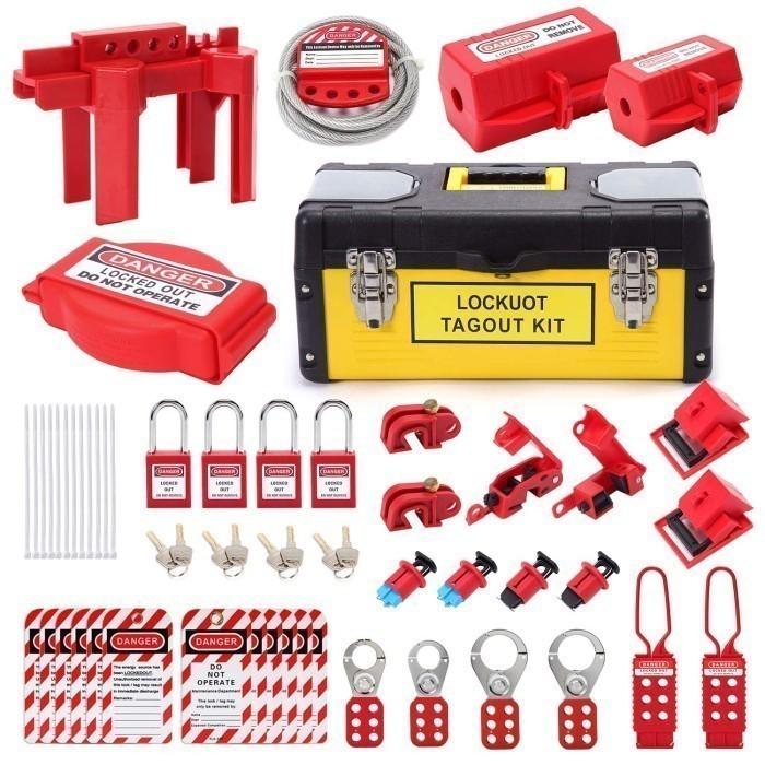 Jual PROMO Lockout Tagout Kit Filled Lock Box Toolbox Lockout Set ...