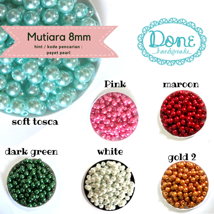 Gambar manik manik mutiara pearl beads gantungan kunci payet pearl - pink dari Done Handymade Kota Administrasi Jakarta Barat Tokopedia