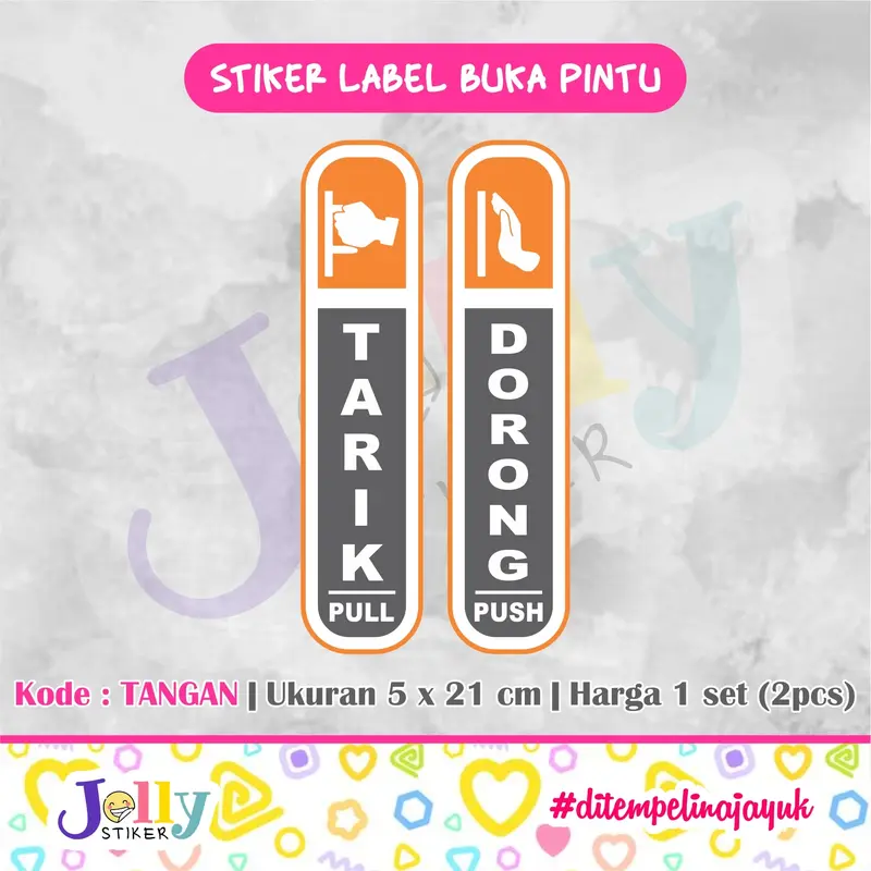Stiker Tarik Dorong Pintu Sticker Label Push Pull 2