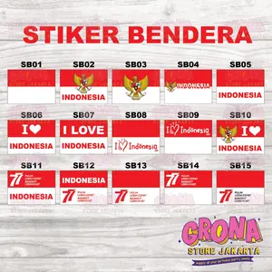 Stiker Pipi Bendera Merah Putih I Love Indonesia Motif Hati 3x2 cm