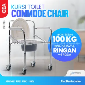 Commode Chair GEA FS696 / FS 696 - Kursi Toilet BAB dengan Roda