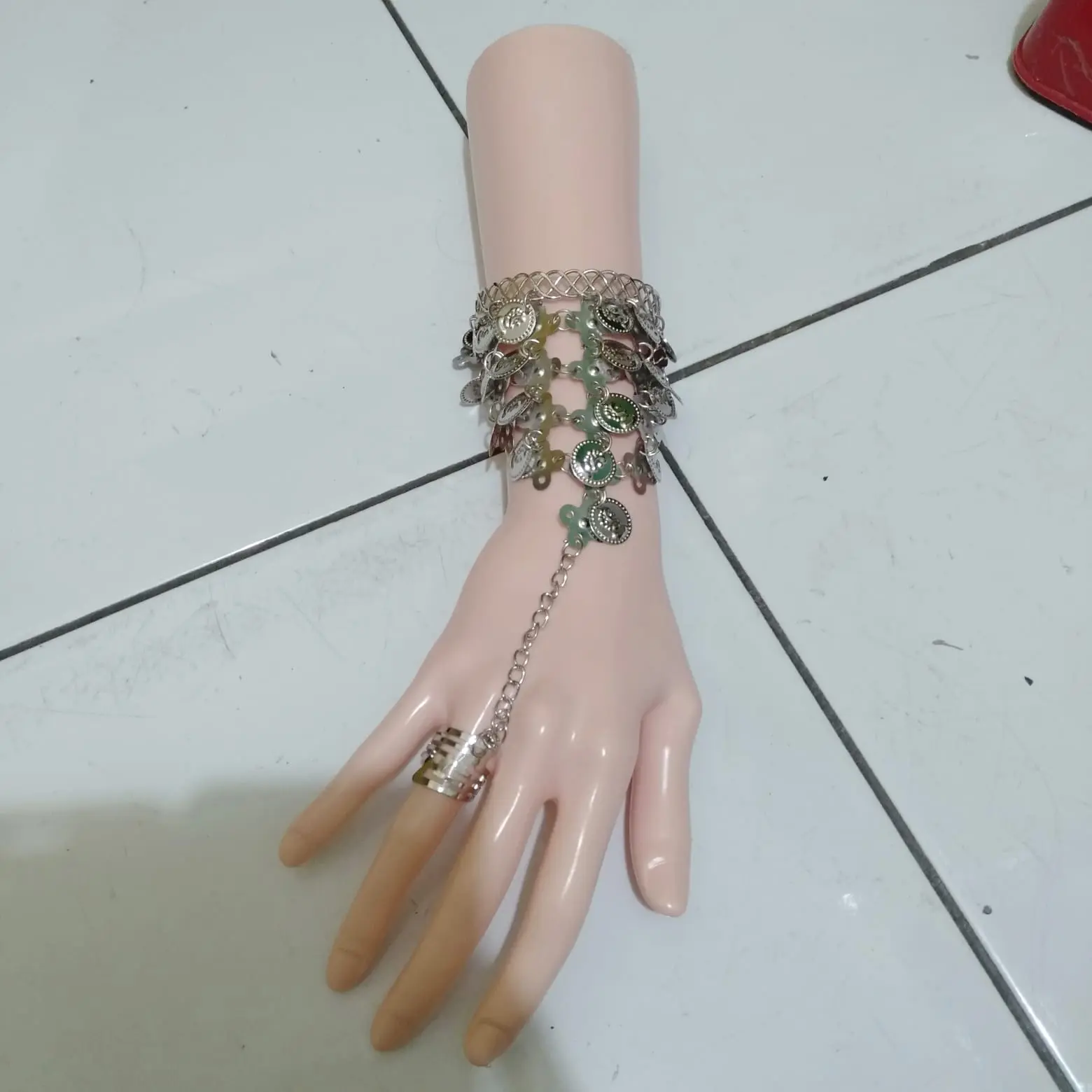 Gelang Cincin India Gelang Cincin Belly Dance-Silver