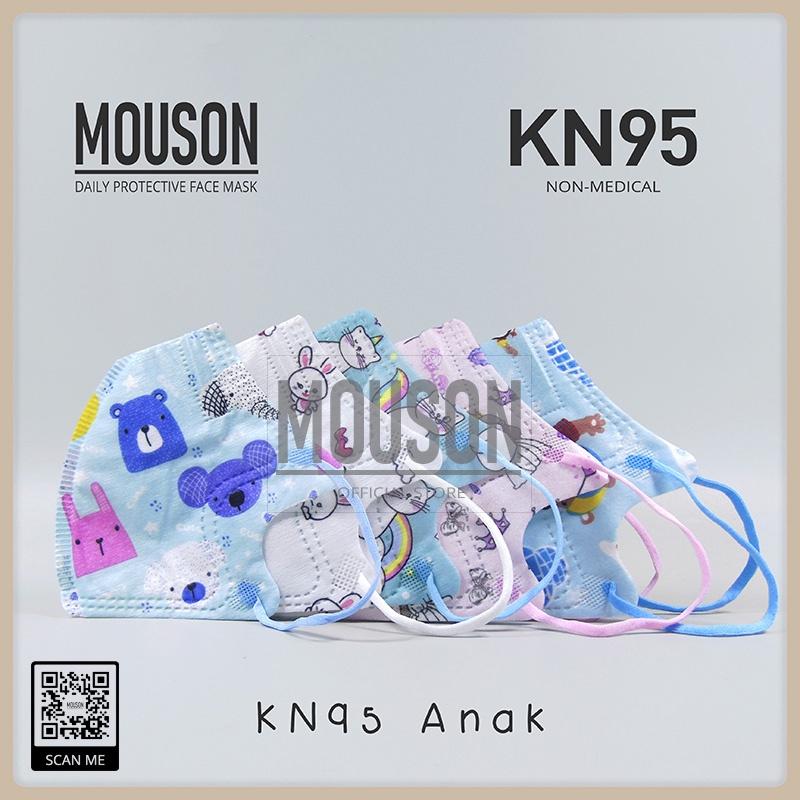 Masker Mouson KN95 anak - Pink Biru