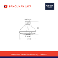 Gambar GROHE Tempesta 100 Head shower 4 sprays | 27606000 dari Bangunan Jaya Online Kota Administrasi Jakarta Utara 2 Tokopedia