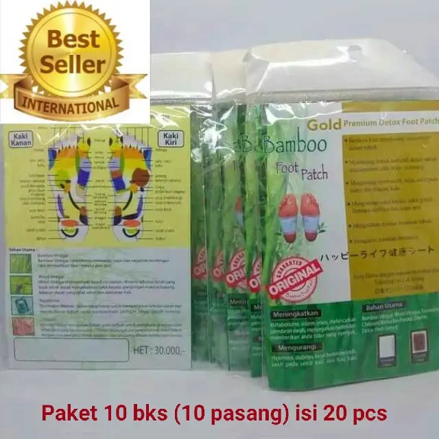 Koyo Kaki Bamboo Paket 10 Bks Isi 20 Pcs Bamboo Gold Foot Patch Asli