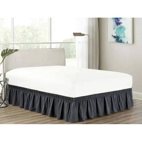 BED SKIRT PENUTUP KOLONG DIVAN POLOS ABU-ABU TUA