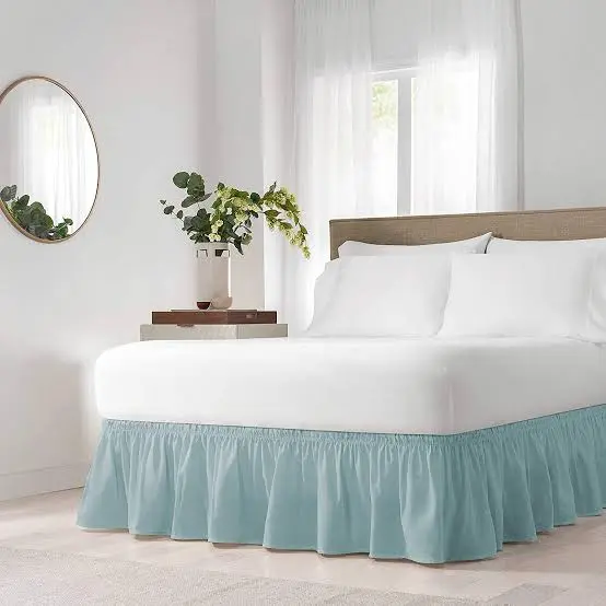 BED SKIRT PENUTUP KOLONG DIVAN POLOS BABY BLUE