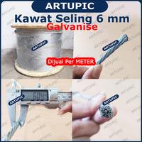 Gambar Kawat Seling 6 mm Kawat Selling Sling Baja Galvanise Wire Rope 6mm dari Artupic Peralatan Peternakan Kota Tangerang Selatan 2 Tokopedia