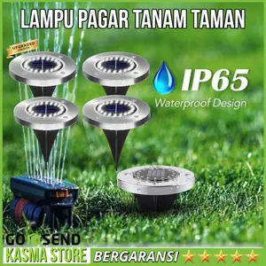 Lampu Taman Garden Solar tanam tancap pavling bulat tenaga surya 8 LED