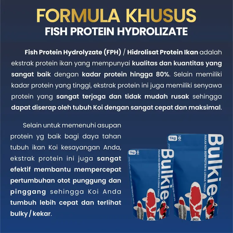 Pakan Pelet Makanan Ikan Koi Apung 1 Kg Bulkie Hi Growth 2