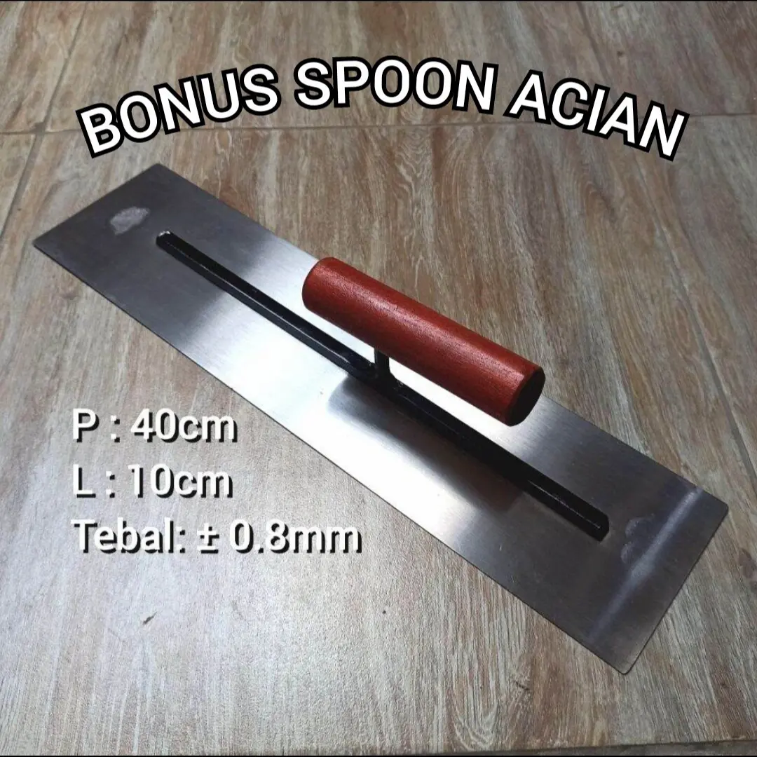 Raskam Besi Plat Baja 40cm untuk Penyemenan Dinding Alus dan Rata Bahan Galur Asli Baja Putih Panjang 40cm Lebar 10cm Tebal 0.8mm