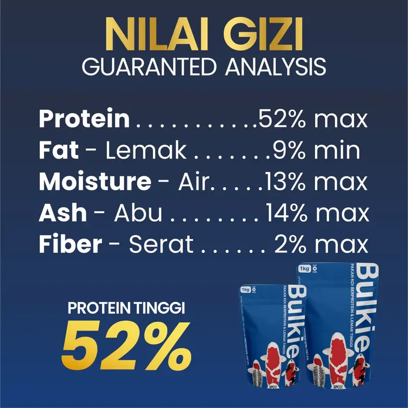 Pakan Pelet Makanan Ikan Koi Apung 1 Kg Bulkie Hi Growth 3