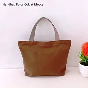 TAS KANVAS . TAS JINJING. HANDBAG KANVAS POLOS COKLAT MOCCA djogjabook