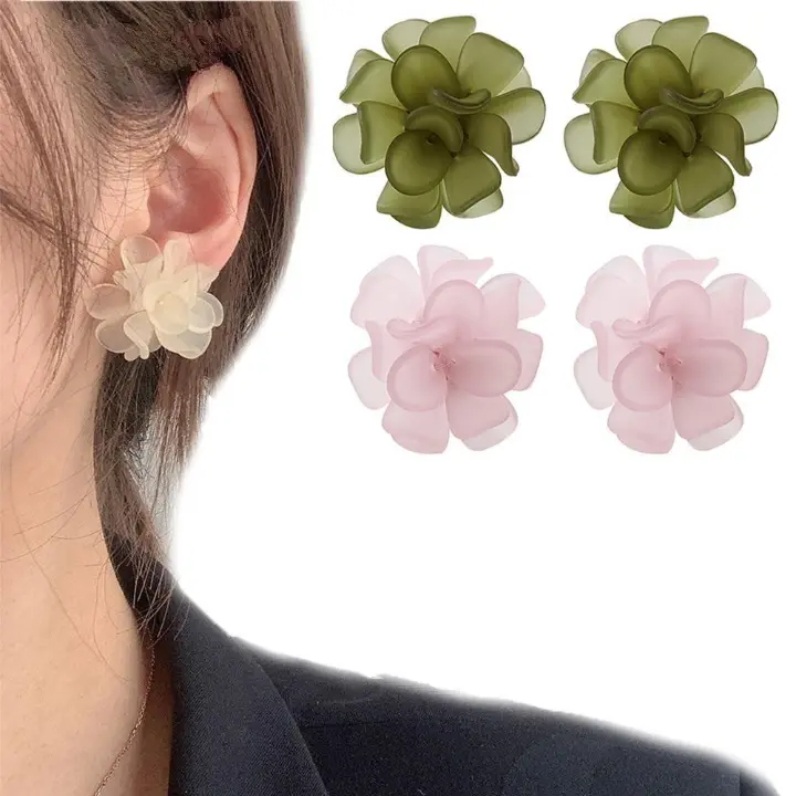 Anting stud Mawar akrilik