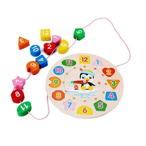 3 In 1 Penguin Beaded Clock - Puzzle Jam Digital Geometri Blok 3 In 1