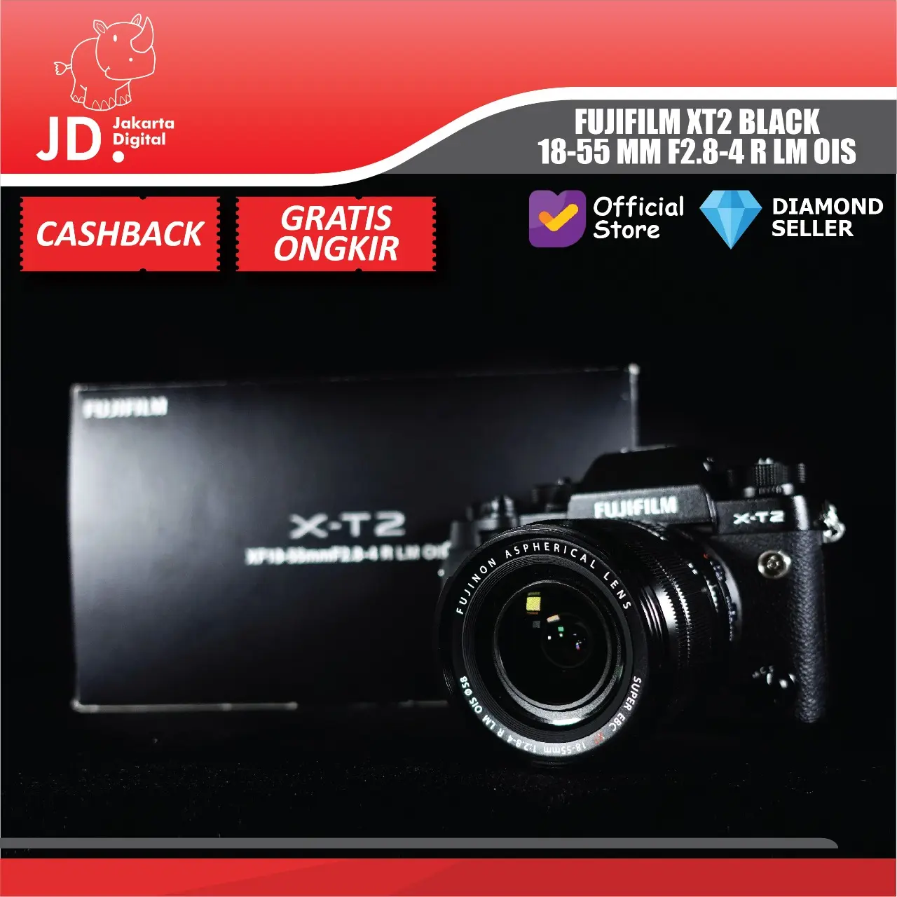FUJIFILM XT2 BLACK 18-55 MM F2.8-4 R LM OIS