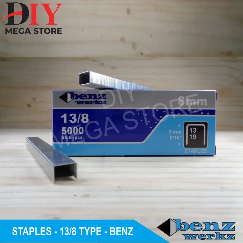Isi stapler 13/8 benz werkz staples tembak angin 5000 pcs isi staples