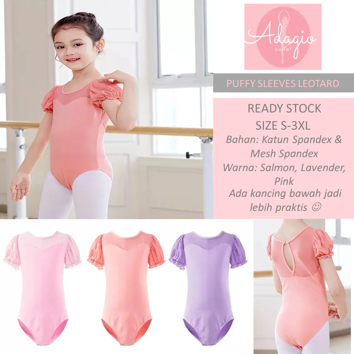 Leotard Baju Balet Gymnastic Senam Renang MOTIF PELANGI RAINBOW