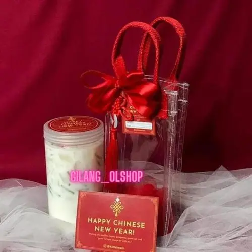 Tas mika PVC hampers handle canvas 14 x 9 x 30 goodie bag event 3
