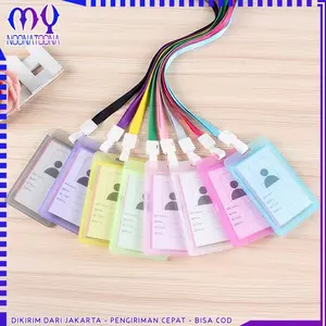 Name Tag Id Card Transparant Gantungan Kartu Nama Bahan Plastik Polos