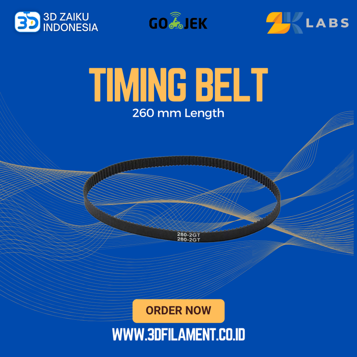 Gambar ZKLabs Closed Loop Timing Belt GT2 6mm Wide 260 mm Long dari 3D Zaiku Indonesia Kota Administrasi Jakarta Barat Tokopedia