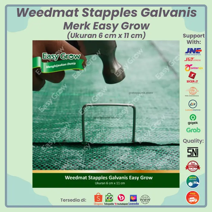 Gambar Weedmat Stapples Galvanis Easy Grow Paku Mulsa Terpal Green House Ecer - 6 x 11 cm dari Atapponik Store Kota Surabaya 5 Tokopedia