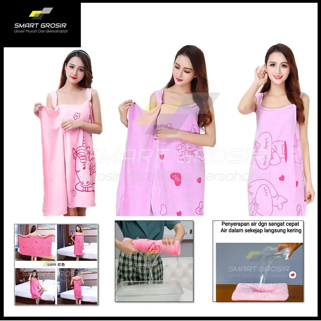 Handuk Baju Mandi Dewasa Kimono Motif Karakter 70X130 Handuk Mandi