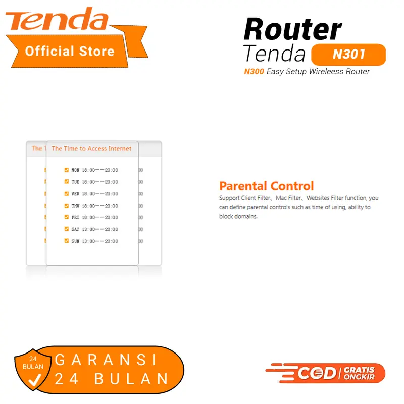 Tenda N301 Wireless N300 Easy Setup Router 5