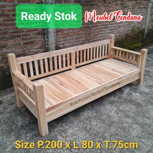 Bale Bale Bangku Kursi Asli Kayu Jati / Kursi Bale Teras Taman Outdoor