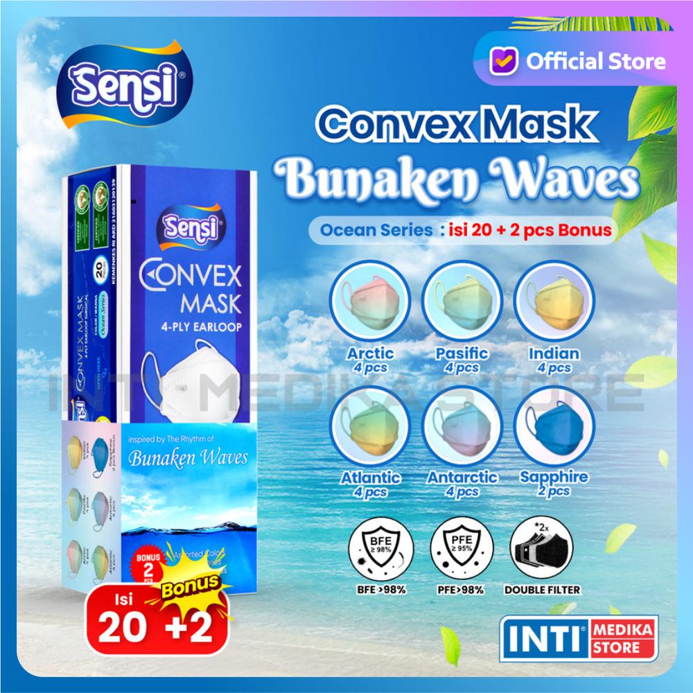 SENSI - Convex Mask 4 Ply | Masker Sensi | Masker Earloop 4 Ply - Abu-abu