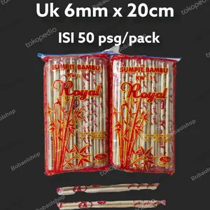 Royal Sumpit Bambu Royal 50 Pasang Uk 6mm x 20cm Sumpit Premium Natural Untuk Berbagai Jenis Makanan