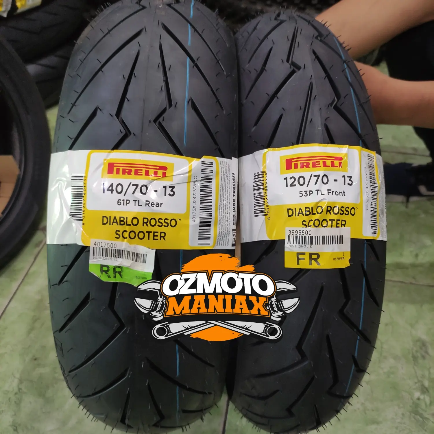 Paket Ban Pirelli Nmax 120/70-13 & 140/70-13 Diablo Rosso Scooter