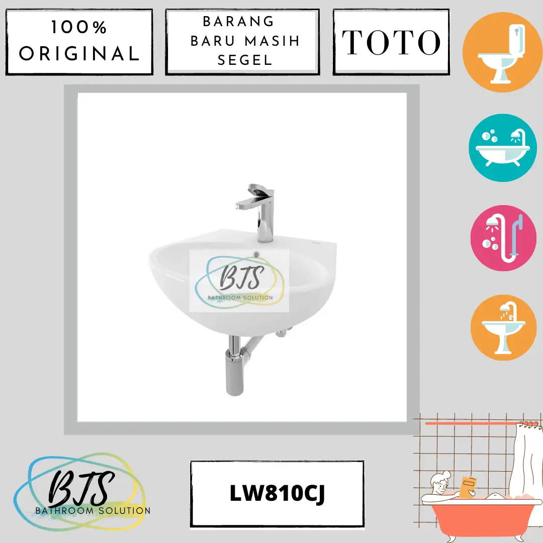 Wastafel gantung TOTO LW810CJ / LW 810 CJ / LW 810CJ / LW810 CJ / LW81