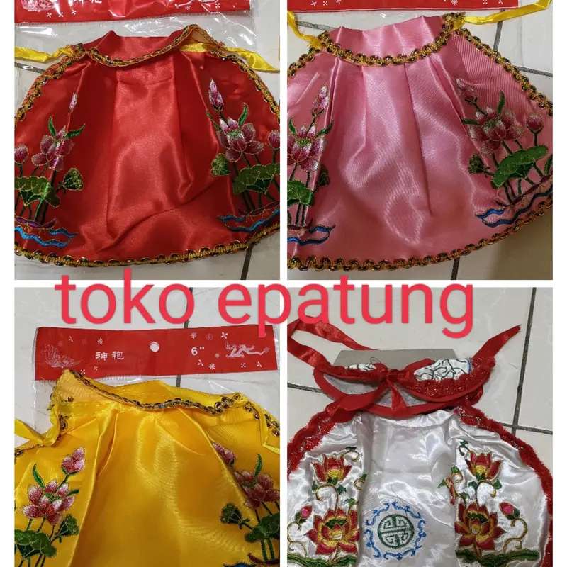 Jubah Rupang / Baju patung kwan im - Teratai - bordir - 6 Inch - gl 0