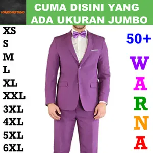 Jas Pria Blazer Cowok Celana Rok Rompi Tebal UNGU TERONG ANGGUR PASTEL