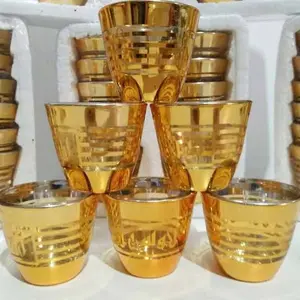 Gelas cucing warna emas gold isi 12pcs