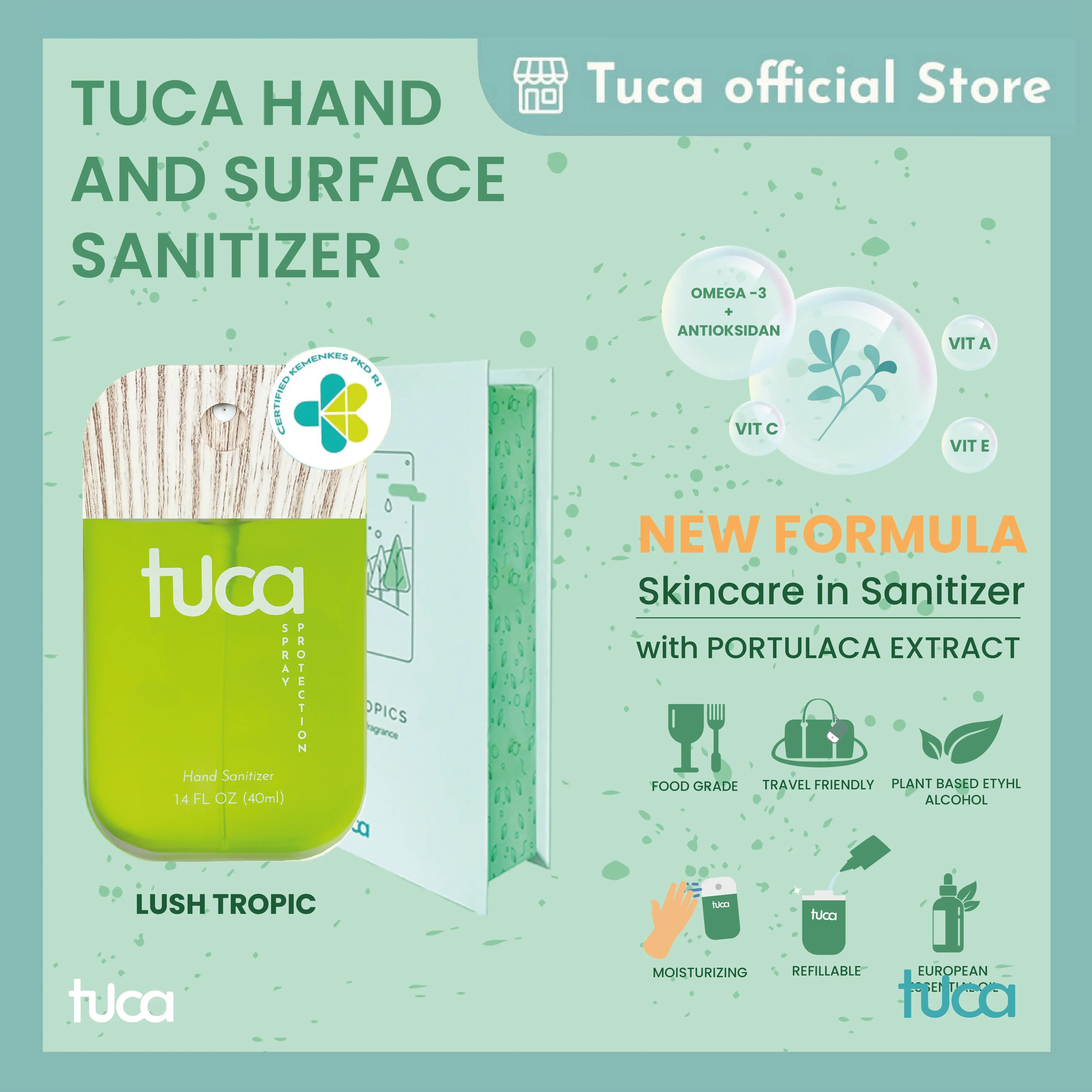 Tuca Hand and Surface Sanitizer - Lush Tropics - Food Grade