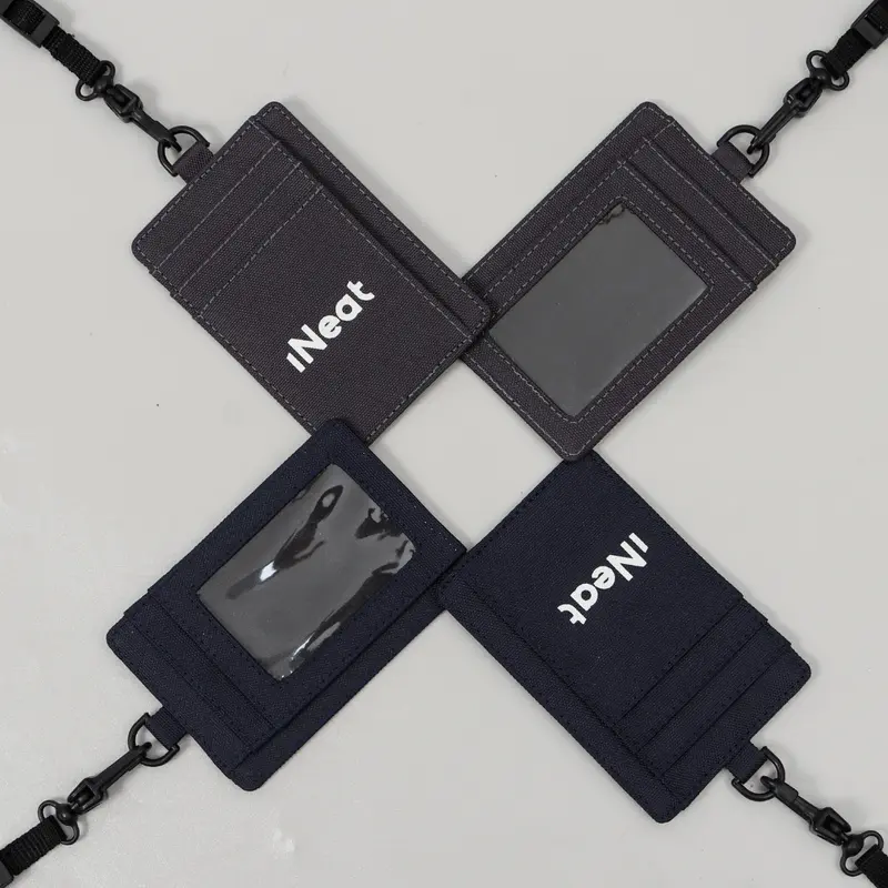 iNeat Card Holder Lanyard ID Card Nametag Wallet Navy 4